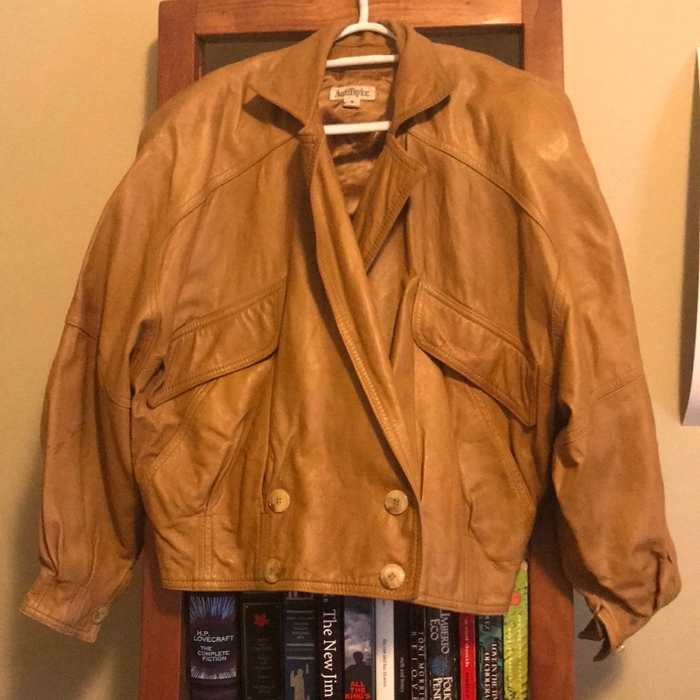 Ann Taylor vintage leather bomber
